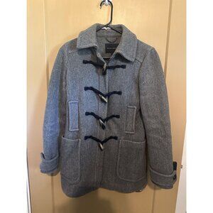 Banana Republic Coat Women's XS Gray Zipper & Toggle Closure Wool Blend